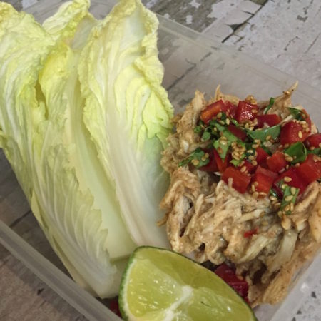 Slow Cooker Paleo Chicken, Thai style, with Red Pepper Salsa, by Marisa Moon of My Longevity Kitchen